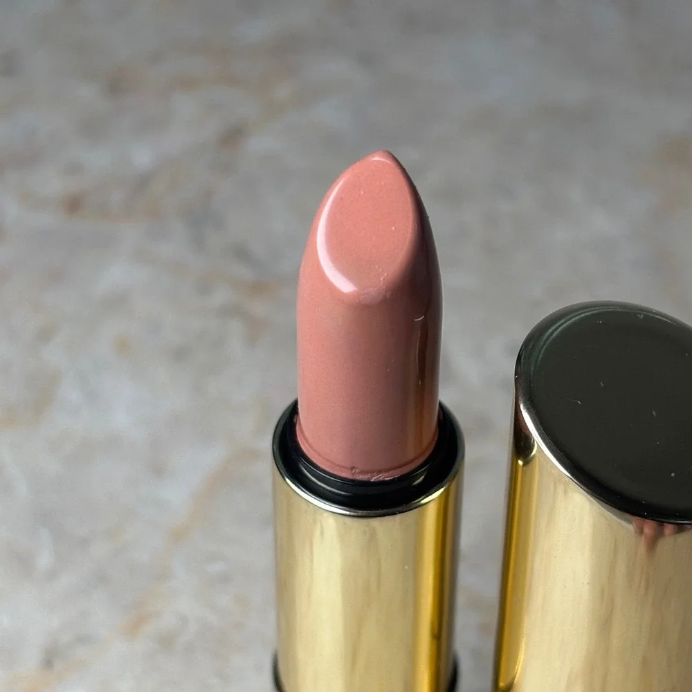 bareMinerals Marvelous Moxie Lipstick Full Size Take Charge Nude Pink Gold Case